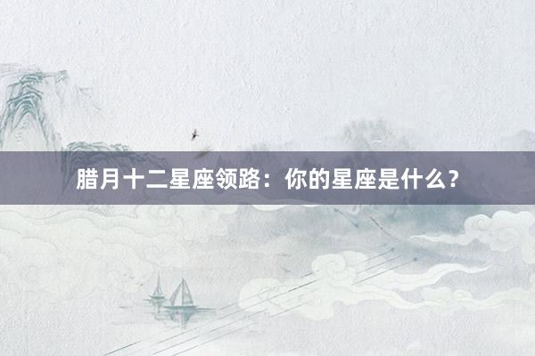 腊月十二星座领路：你的星座是什么？